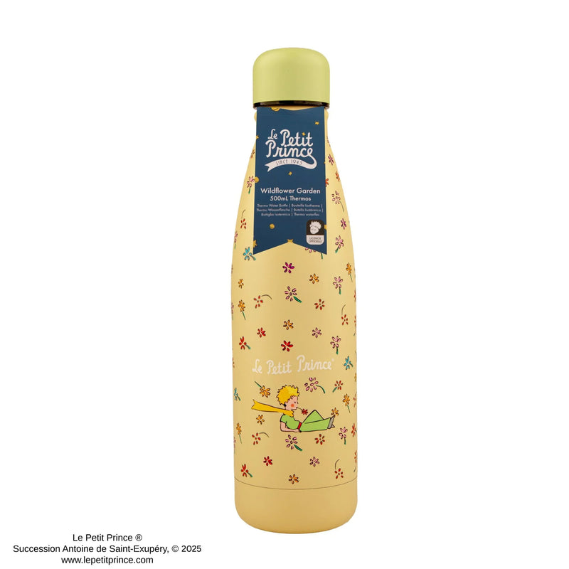 The Little Prince Wildflower Garden Insulated Water Bottle, side angle