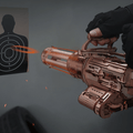 Rotating-Barrel Machine Gun 3D Wooden Puzzle, side angle
