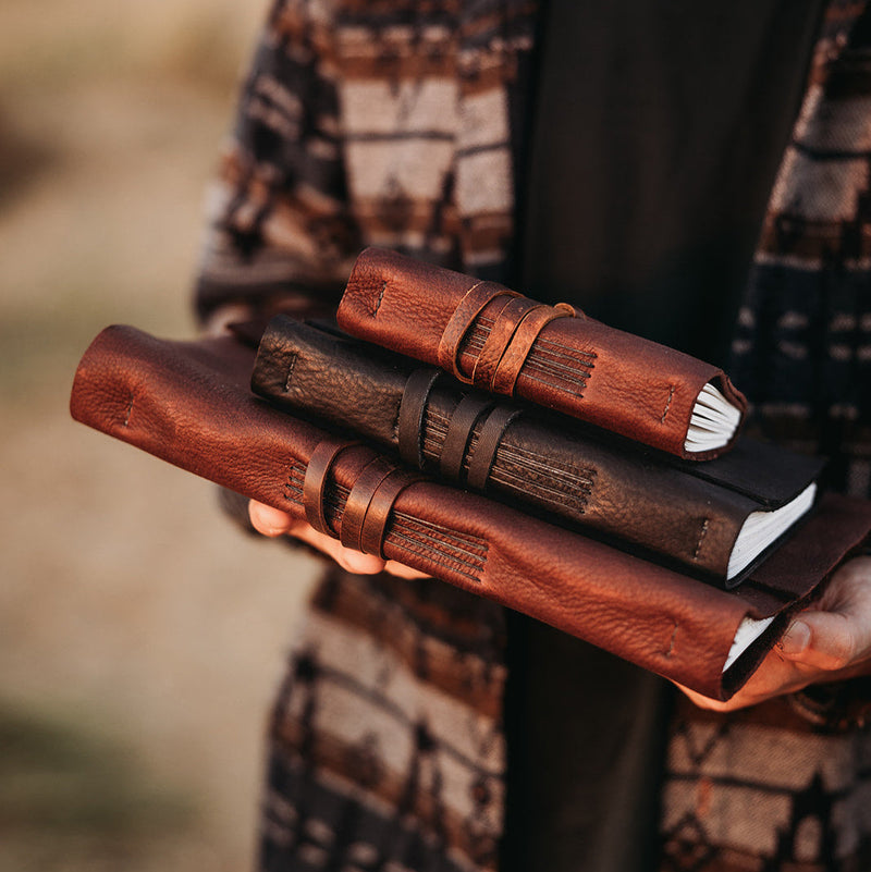 Reclaimed Saddlery Leather Journals, alternate view
