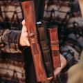 Reclaimed Saddlery Leather Journals, side angle