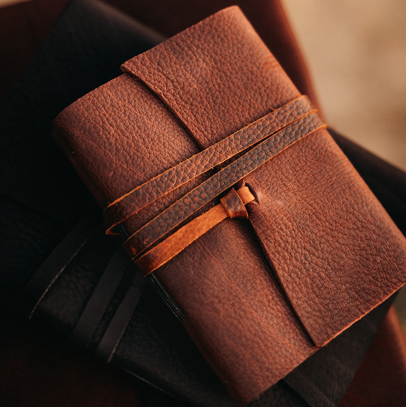 Reclaimed Saddlery Leather Journals, rear view