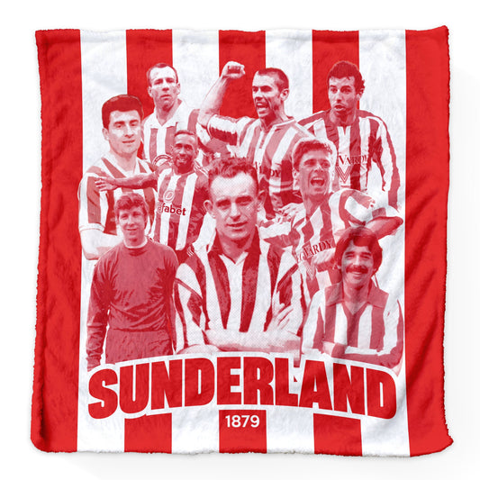 Sunderland - Legends Montage - Luxury Fleece Blanket 150cm X 150cm collectible from https://britishmade.gifts/