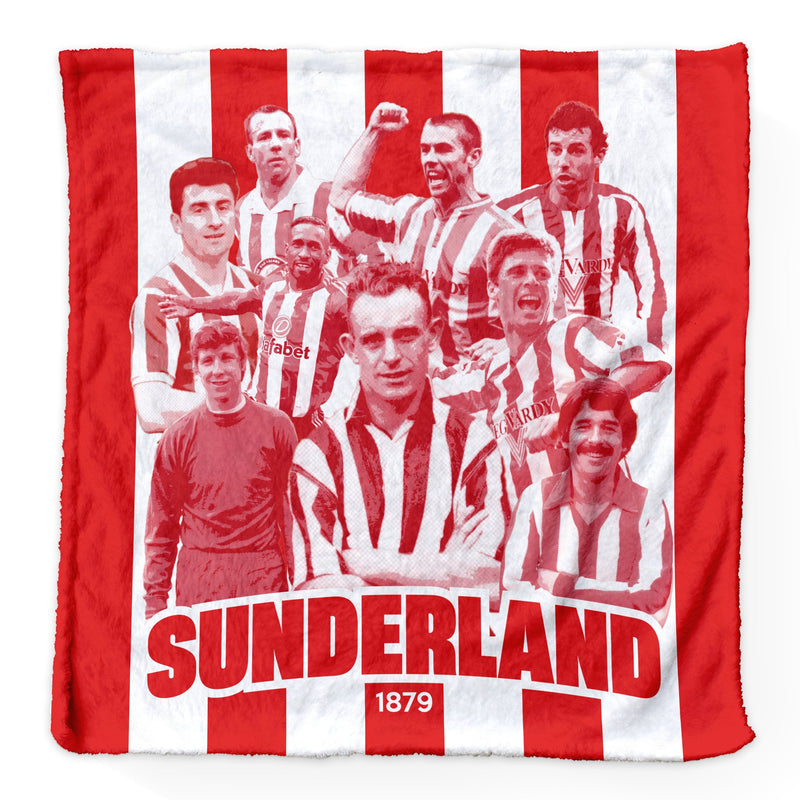 Sunderland - Legends Montage - Luxury Fleece Blanket 150cm X 150cm collectible from https://britishmade.gifts/