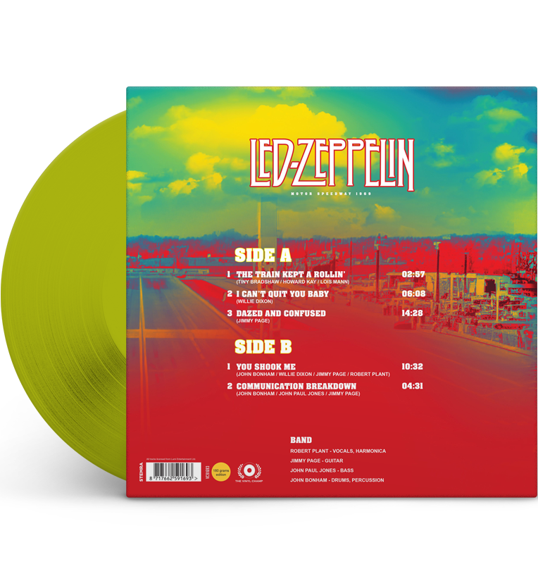 Led Zeppelin – Motor Speedway 1969 (Limited Edition 12-Inch Album on 180g Transparent Green Vinyl), close-up detail