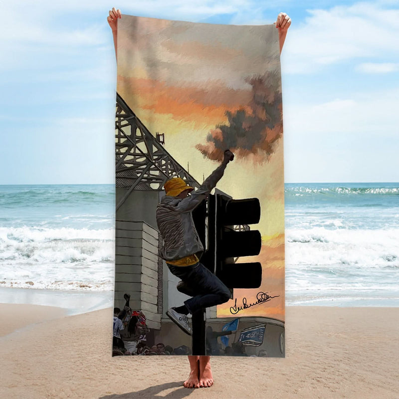 Lee Buccilli - Leeds Supporter - Beach Towel - 150cm x 75cm collectible from https://britishmade.gifts/