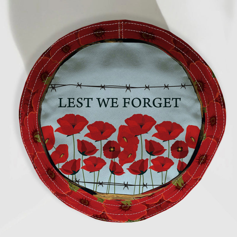 Lest We Forget Bucket Hat, rear view