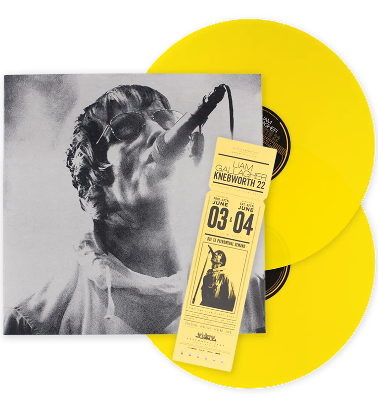 Liam Gallagher – Knebworth 22 (Limited Edition Double-LP on Yellow Vinyl) collectible from Coda Records