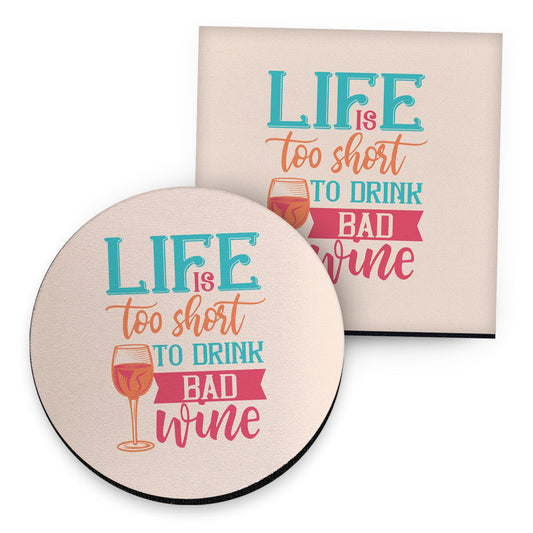 Life Is Too Short - Drinks Coaster - Round or Square collectible from https://britishmade.gifts/