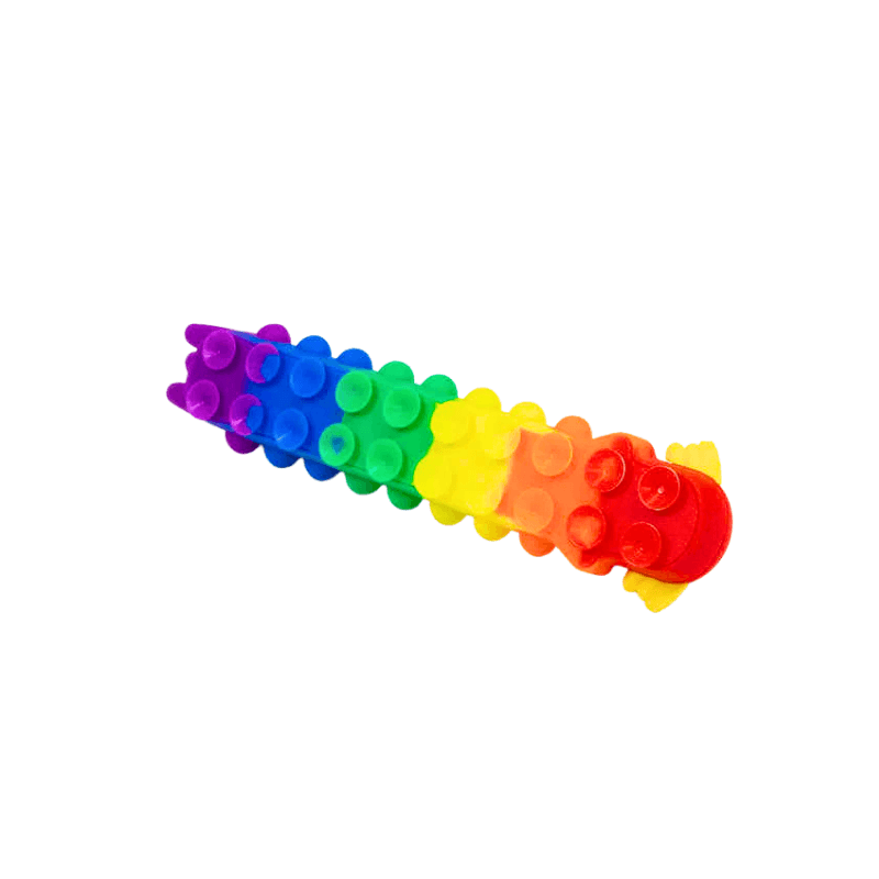Light Up Push Popper Fidget Caterpillar, side angle