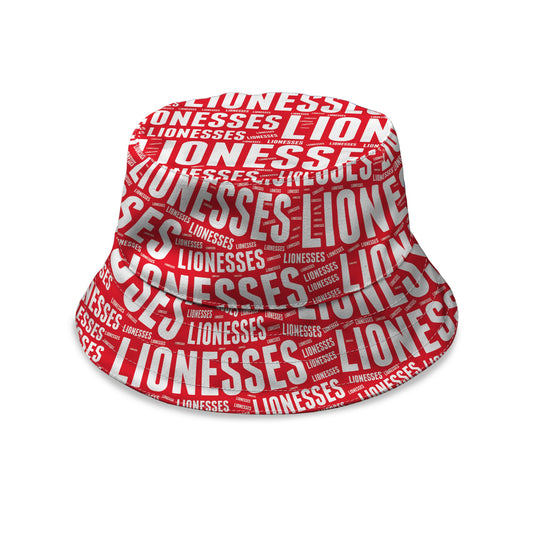 Lionesses All Over Supporters Bucket Hat collectible from https://britishmade.gifts/