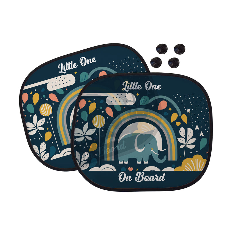 Little One On Board Elephant Car Sun Shade - Set of 2 collectible from https://britishmade.gifts/