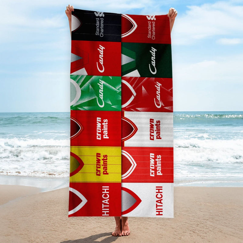 Liverpool - Kit Montage - Beach Towel - 150cm x 75cm collectible from Liverpool FC https://britishmade.gifts/