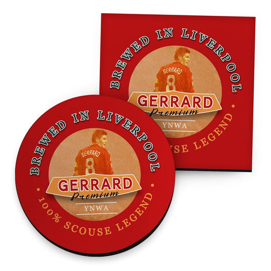 Liverpool Gerrard - Football Coaster - Square Or Circle collectible from Liverpool FC https://britishmade.gifts/