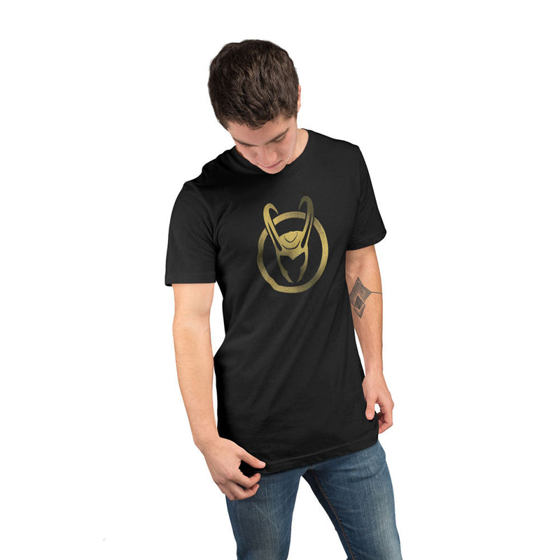 Marvel TV Loki Icon Gold Ink T-Shirt collectible from Heroes Inc Dropship