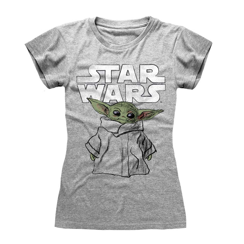 Star Wars The Mandalorian The Child Sketch Women's T-Shirt collectible from Heroes Inc Dropship