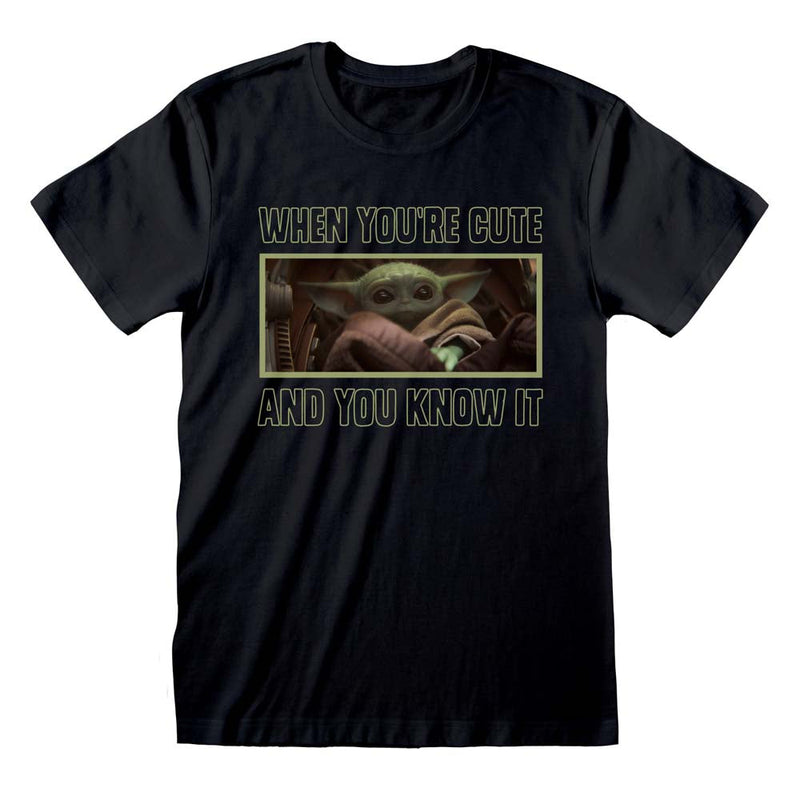 Star Wars The Mandalorian The Child 'Cute And Knows It' T-Shirt collectible from Heroes Inc Dropship