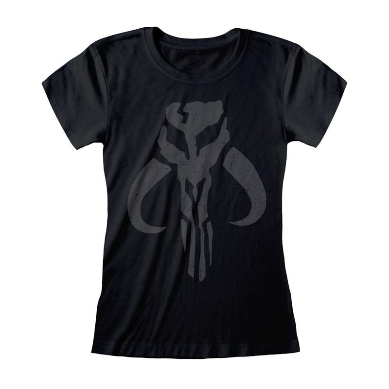Star Wars The Mandalorian Distressed Crest Women's T-Shirt collectible from Heroes Inc Dropship