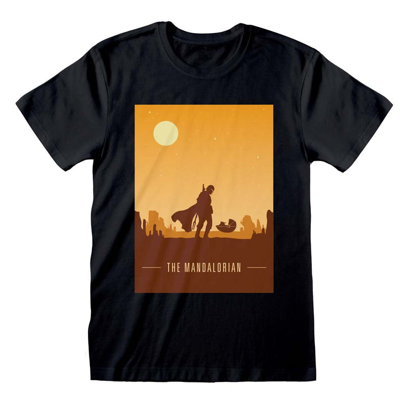 Star Wars The Mandalorian Retro Poster T-Shirt collectible from Heroes Inc Dropship