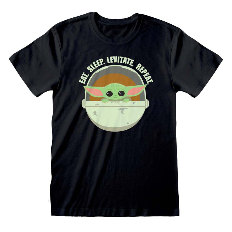Star Wars The Mandalorian the Child Eat Sleep Levitate T-Shirt collectible from Heroes Inc Dropship