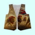 Lions with England flags - Novelty Costume Fancy Dress Waistcoat ( 4 sizes available ), close-up detail