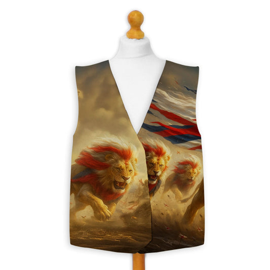 Lions with England flags - Novelty Costume Fancy Dress Waistcoat ( 4 sizes available ), alternate view