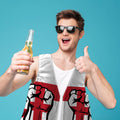 St George Fists Raised - Novelty Costume Fancy Dress Waistcoat ( 4 sizes available ), side angle