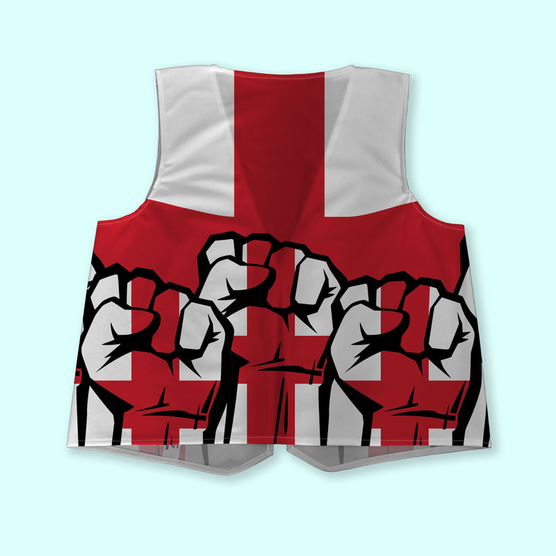 St George Fists Raised - Novelty Costume Fancy Dress Waistcoat ( 4 sizes available ) collectible from https://britishmade....