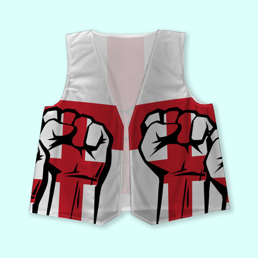 St George Fists Raised - Novelty Costume Fancy Dress Waistcoat ( 4 sizes available ), alternate view