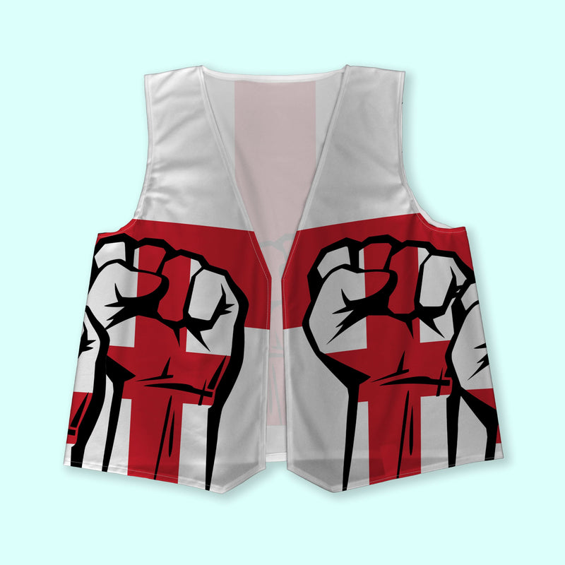 St George Fists Raised - Novelty Costume Fancy Dress Waistcoat ( 4 sizes available ), alternate view