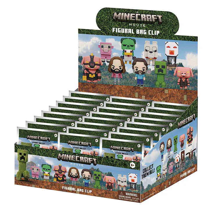 Minecraft Movie 3D Collectable Keychains, side angle