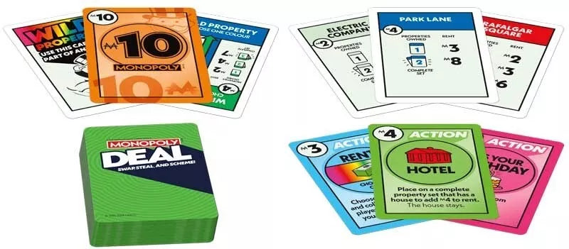 Monopoly Brand Monopoly Deal Family Card Game UK, rear view