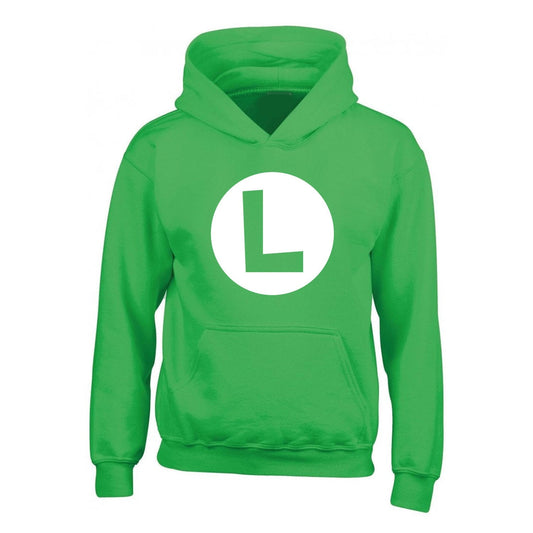 Nintendo Super Mario Luigi Badge Kids Hoodie collectible from Heroes Inc Dropship