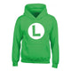 Nintendo Super Mario Luigi Badge Kids Hoodie