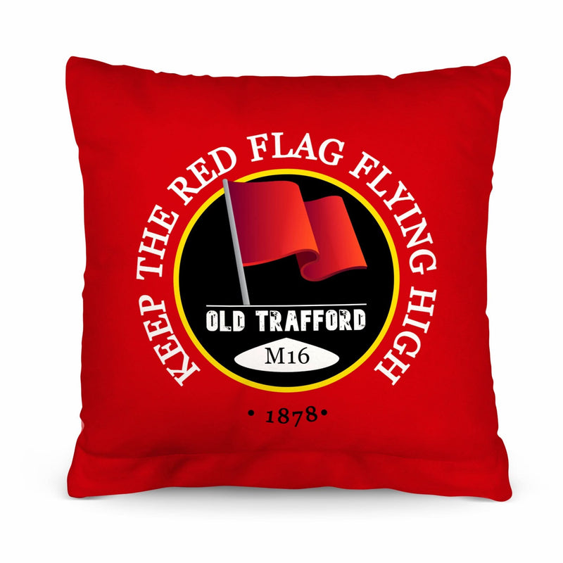 Manchester Red Red Flag - Football Legends - Cushion 10 collectible from https://britishmade.gifts/