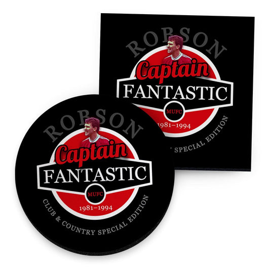 Manchester Red Robson - Football Coaster - Square Or Circle collectible from https://britishmade.gifts/
