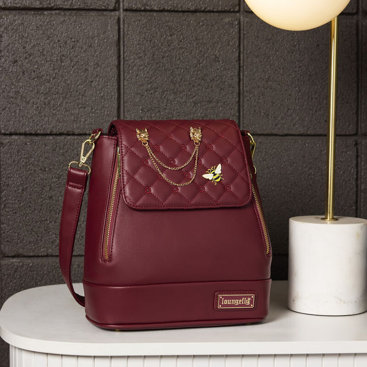 Loungefly The Lilly Red Convertible Mini Backpack & Crossbody Pin Trader Bag