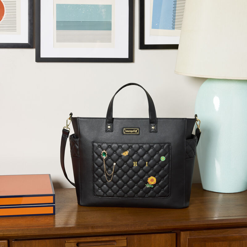 Loungefly The Mo Black Convertible Backpack & Tote Crossbody Pin Trader Bag