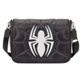 Loungefly - Marvel Spider-Man Black & White Suit Quilted Messenger Crossbody Bag