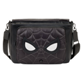 Loungefly - Marvel Spider-Man Black & White Suit Quilted Messenger Crossbody Bag close up detail