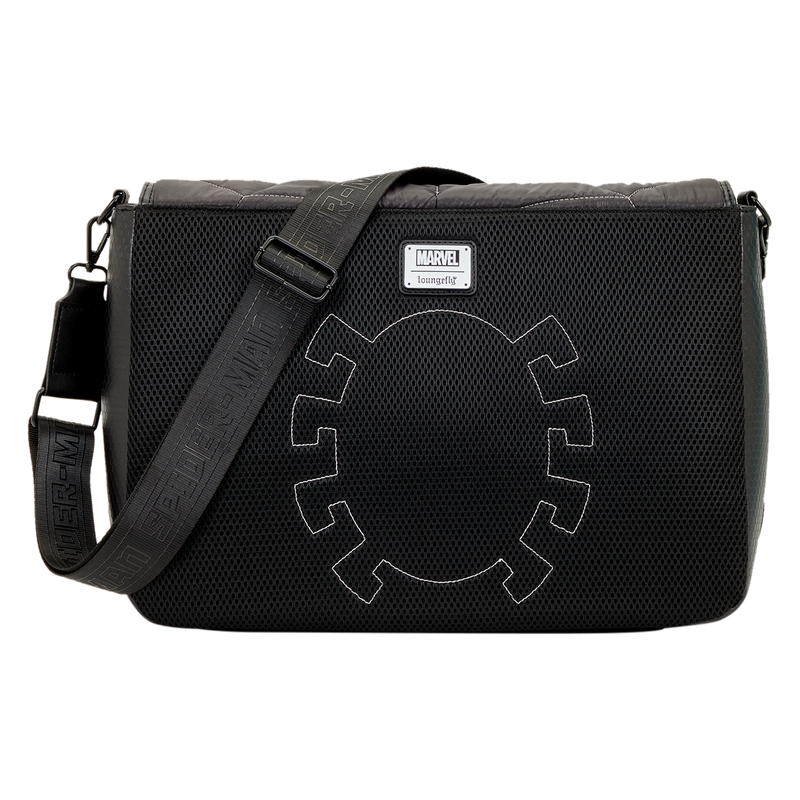 Loungefly - Marvel Spider-Man Black & White Suit Quilted Messenger Crossbody Bag detail shot