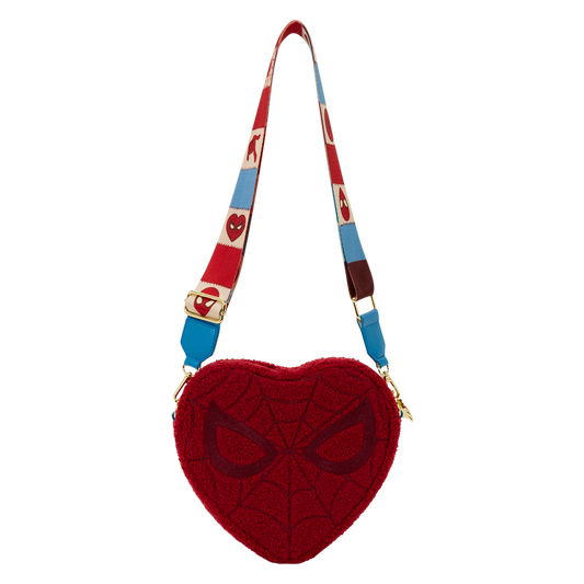 Loungefly - Marvel Spider-Man Sherpa Heart Shaped Crossbody Bag