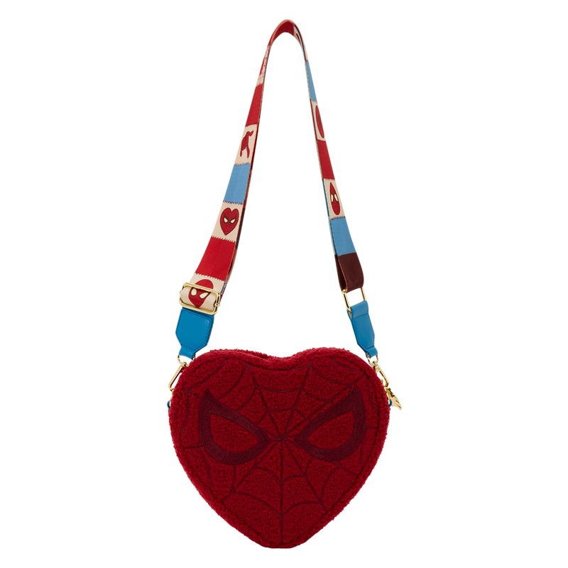 Loungefly - Marvel Spider-Man Sherpa Heart Shaped Crossbody Bag