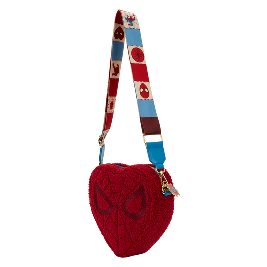 Loungefly - Marvel Spider-Man Sherpa Heart Shaped Crossbody Bag back view