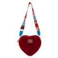 Loungefly - Marvel Spider-Man Sherpa Heart Shaped Crossbody Bag detail shot