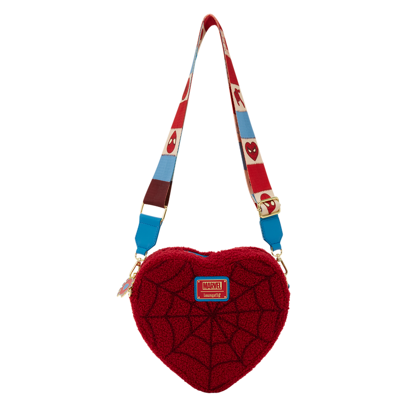 Loungefly - Marvel Spider-Man Sherpa Heart Shaped Crossbody Bag detail shot