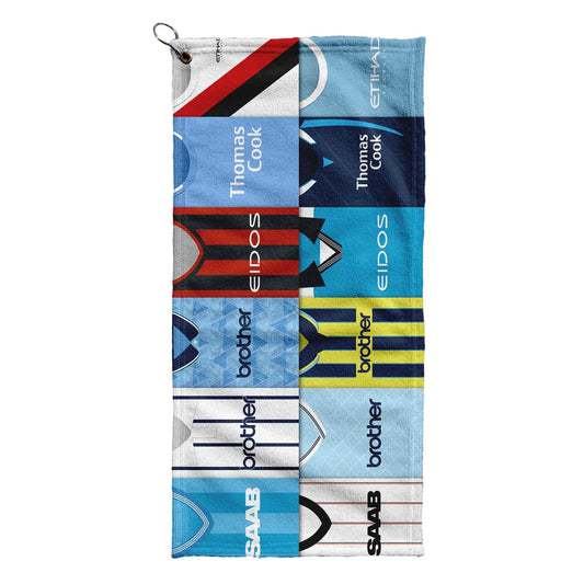 Manchester Blue - Kit Montage - Golf Towel collectible from https://britishmade.gifts/