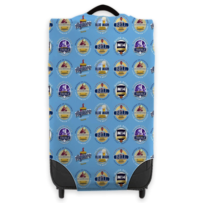 Manchester Blue - Football Legends - Luggage Cover - 3 Sizes collectible from https://britishmade.gifts/