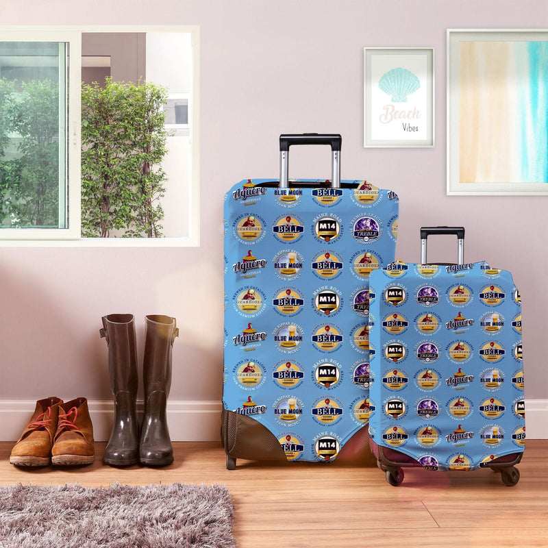 Manchester Blue - Football Legends - Luggage Cover - 3 Sizes, side angle