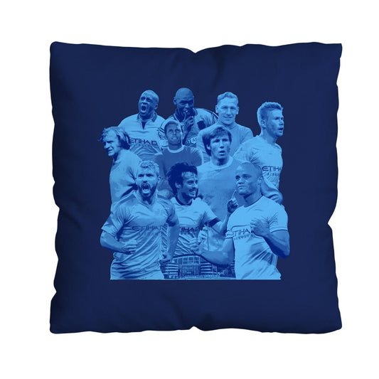 Manchester Blue Montage - Cushion - Two Sizes collectible from https://britishmade.gifts/