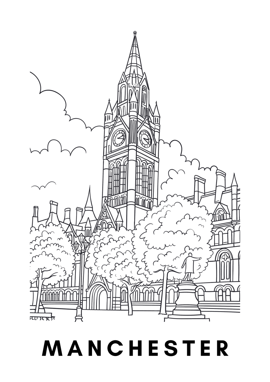 Manchester Wall Art (A4)